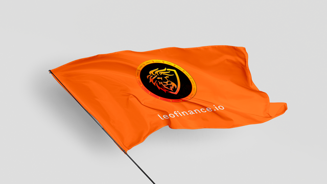 A flag showing the logo of the Hive-Engine token, LEO.