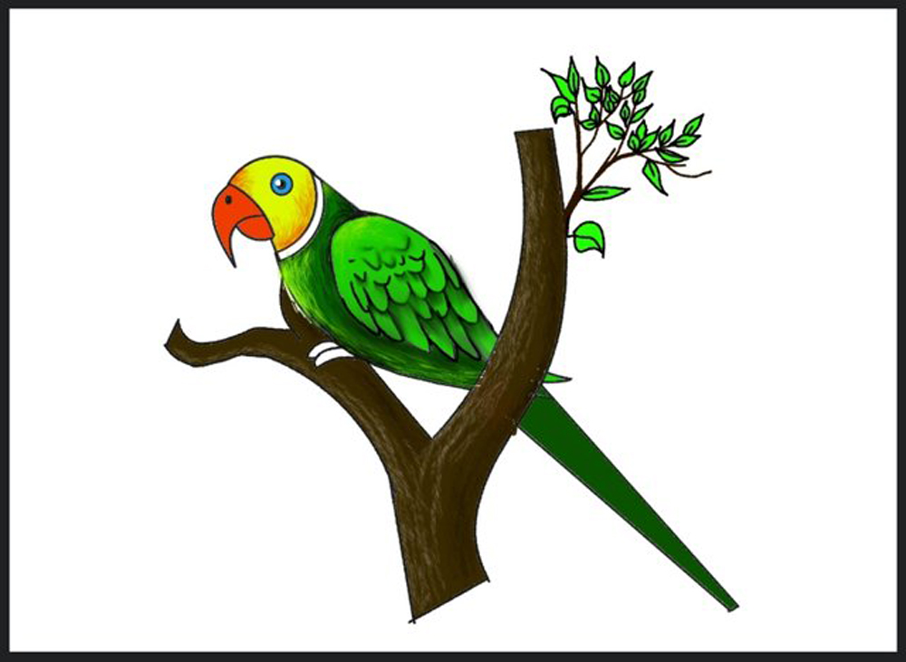 Parrot in the woods - Artist drawing - Paintings & Prints, Animals, Birds,  & Fish, Birds, Parrots, Amazon Parrot - ArtPal