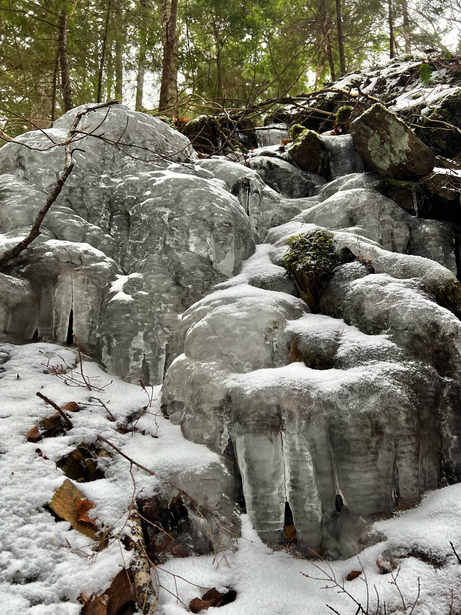 Frozen Waterfall and Firefighter Encounter 凍りついた滝と消防士の話　[English and Japanese]