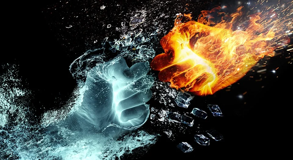 fists fire water pixa.webp