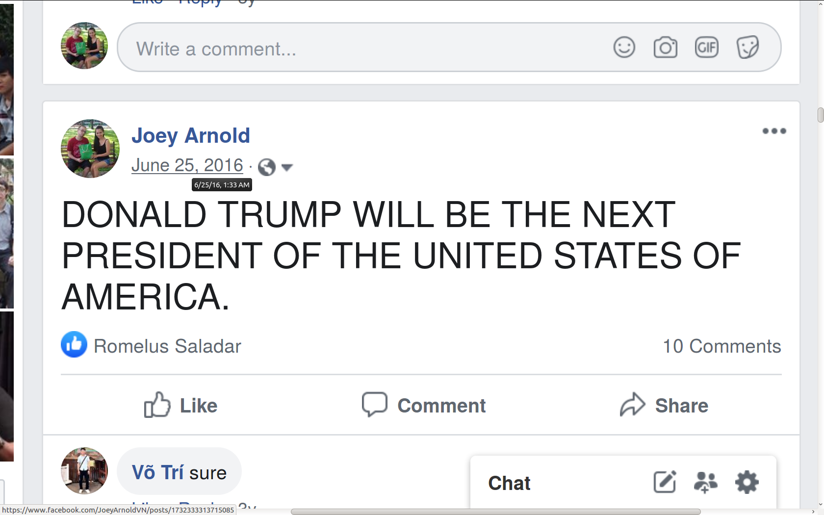 2016-06-25 - Saturday - DJT WILL BE 45th USA President - Said Joeyarnoldvn Oatmeal Joey Arnold in HCM Vietnam - Screenshot at 2019-09-08 00_31_15.png