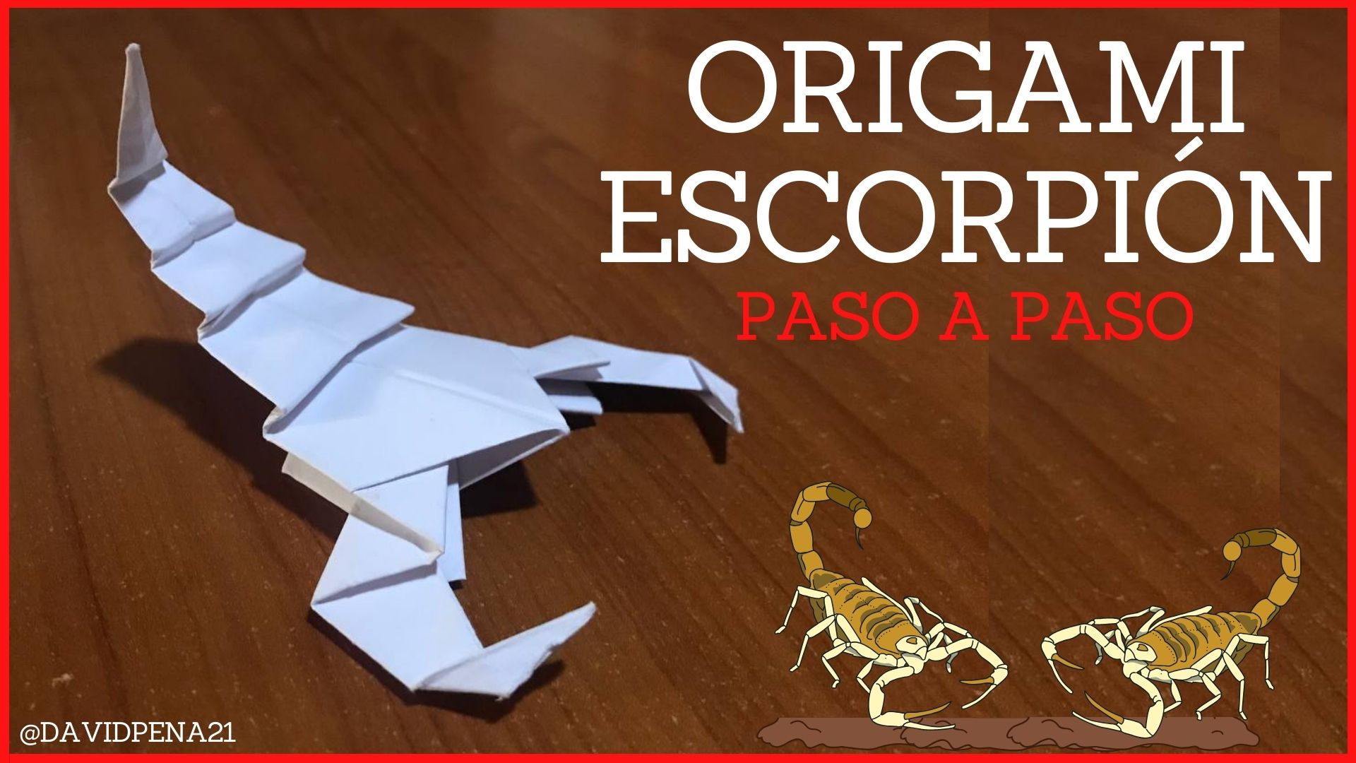 Small paper scorpion - Step by step [ENG-ESP]