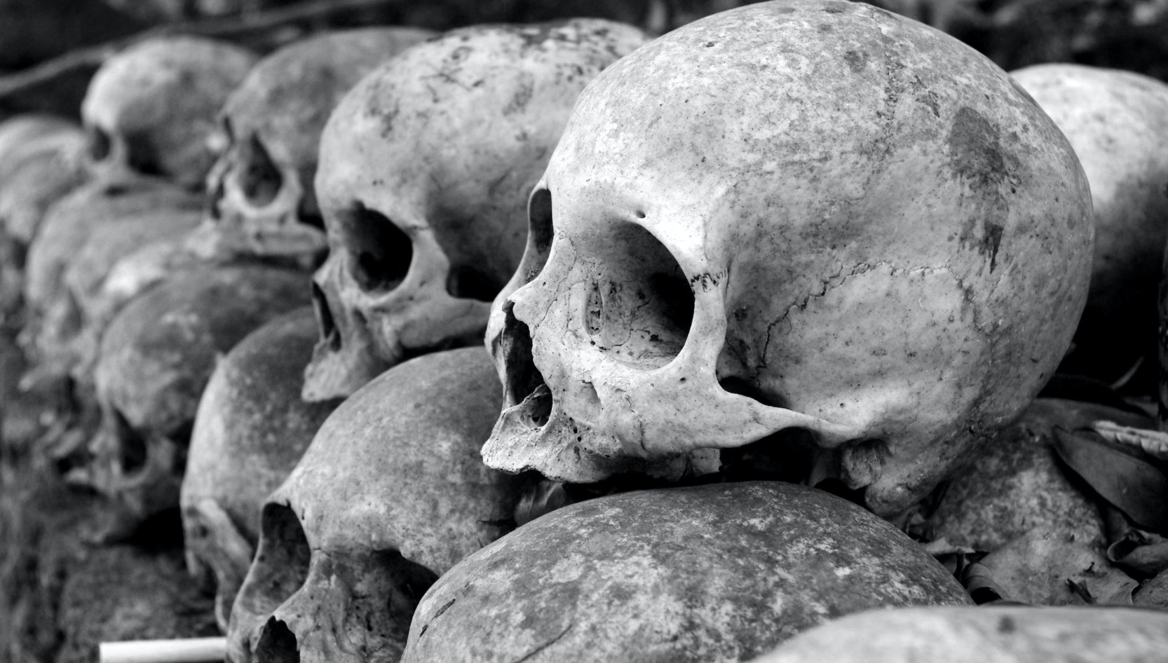 A row of skulls representing the death of Solana and its impending lack of future.
