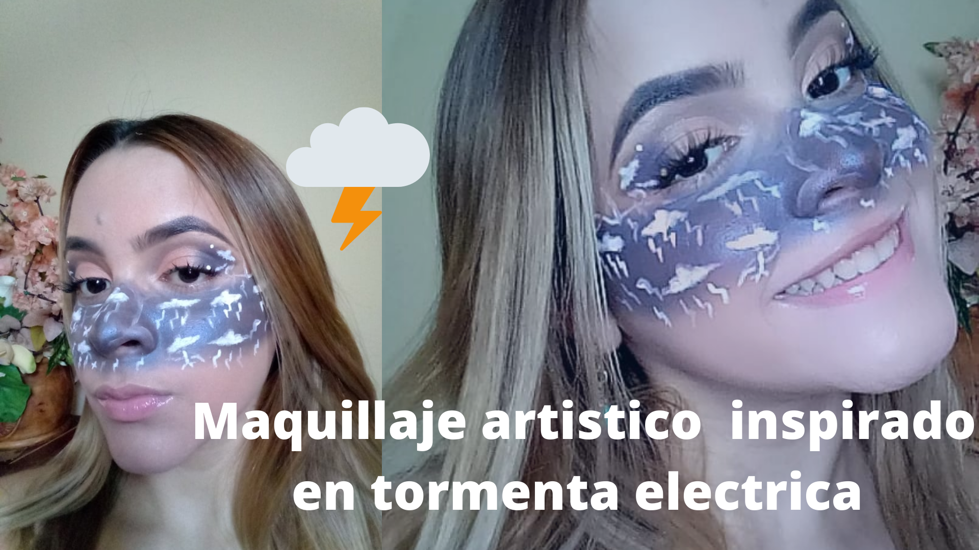 ESP-ENG] Maquillaje artístico inspirado en tormenta eléctrica. ||  Thunderstorm-inspired makeup artistry. | PeakD