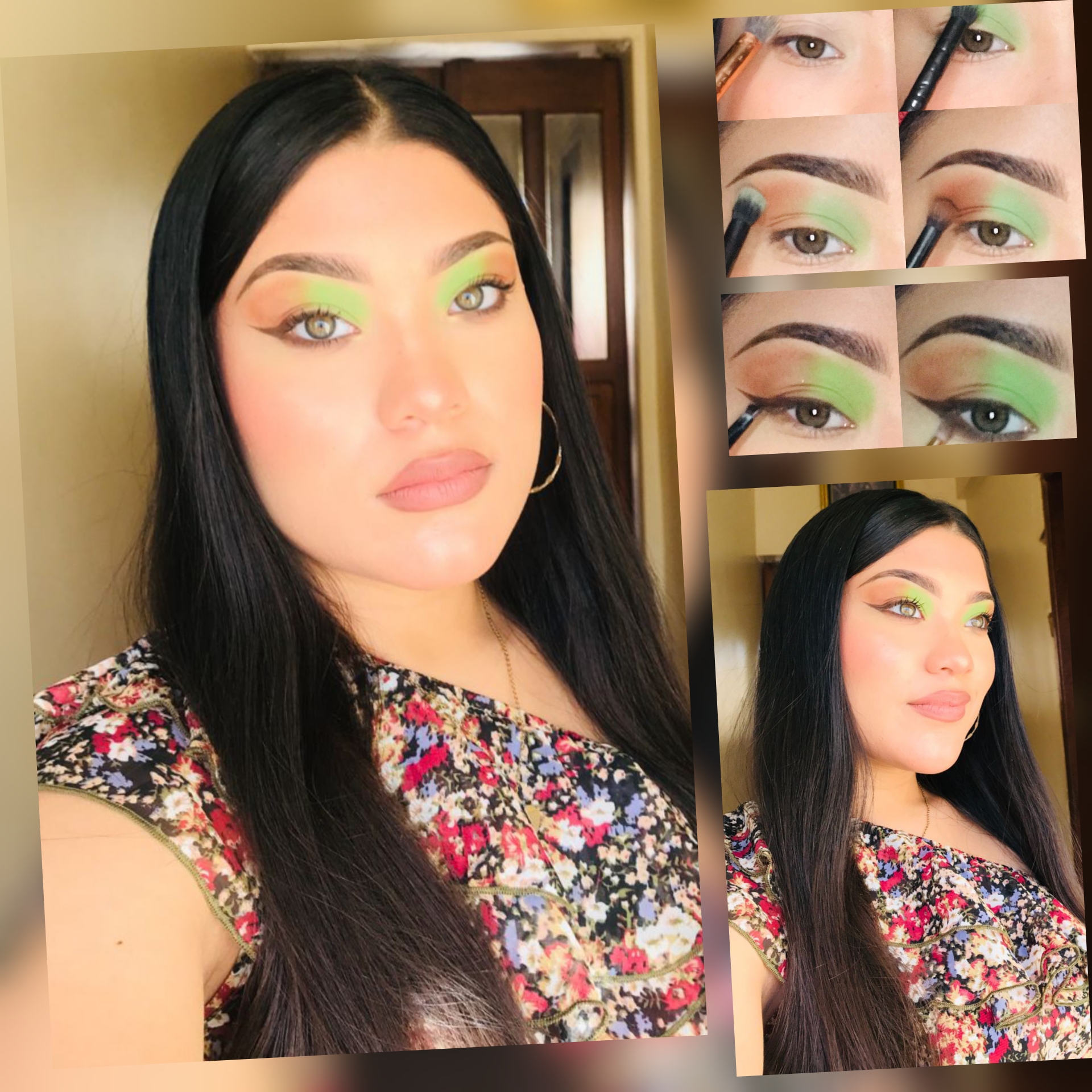 ESP/ENG] Hermoso Maquillaje Combinando tonos café y verde /Beautiful Makeup  Combining shades of coffee and green | PeakD