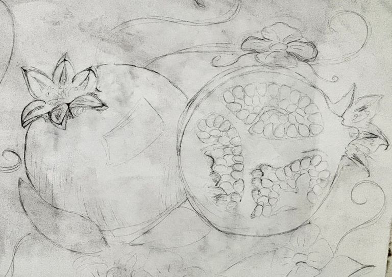 Art Class : Sketching a Pomegranate