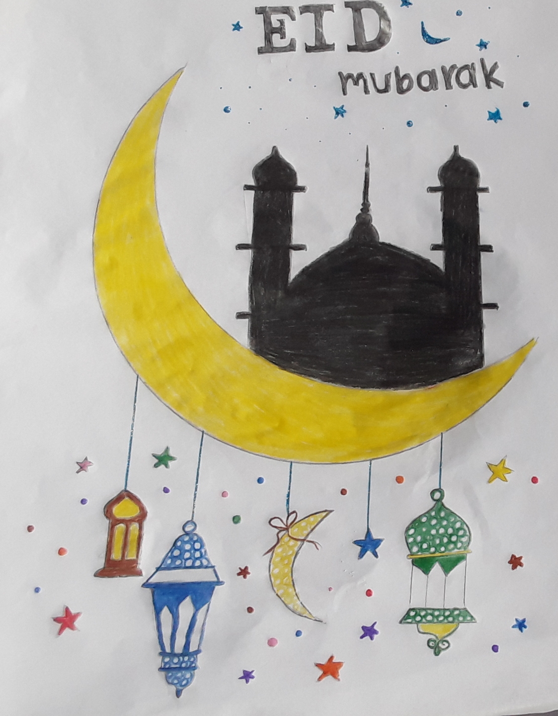 How To Draw Eid Mubarak Festival Step by Step / Color Drawing / Youtube,  Facebook, Instagram & Twitter … | Mandala art lesson, Colorful drawings,  Buddha art drawing