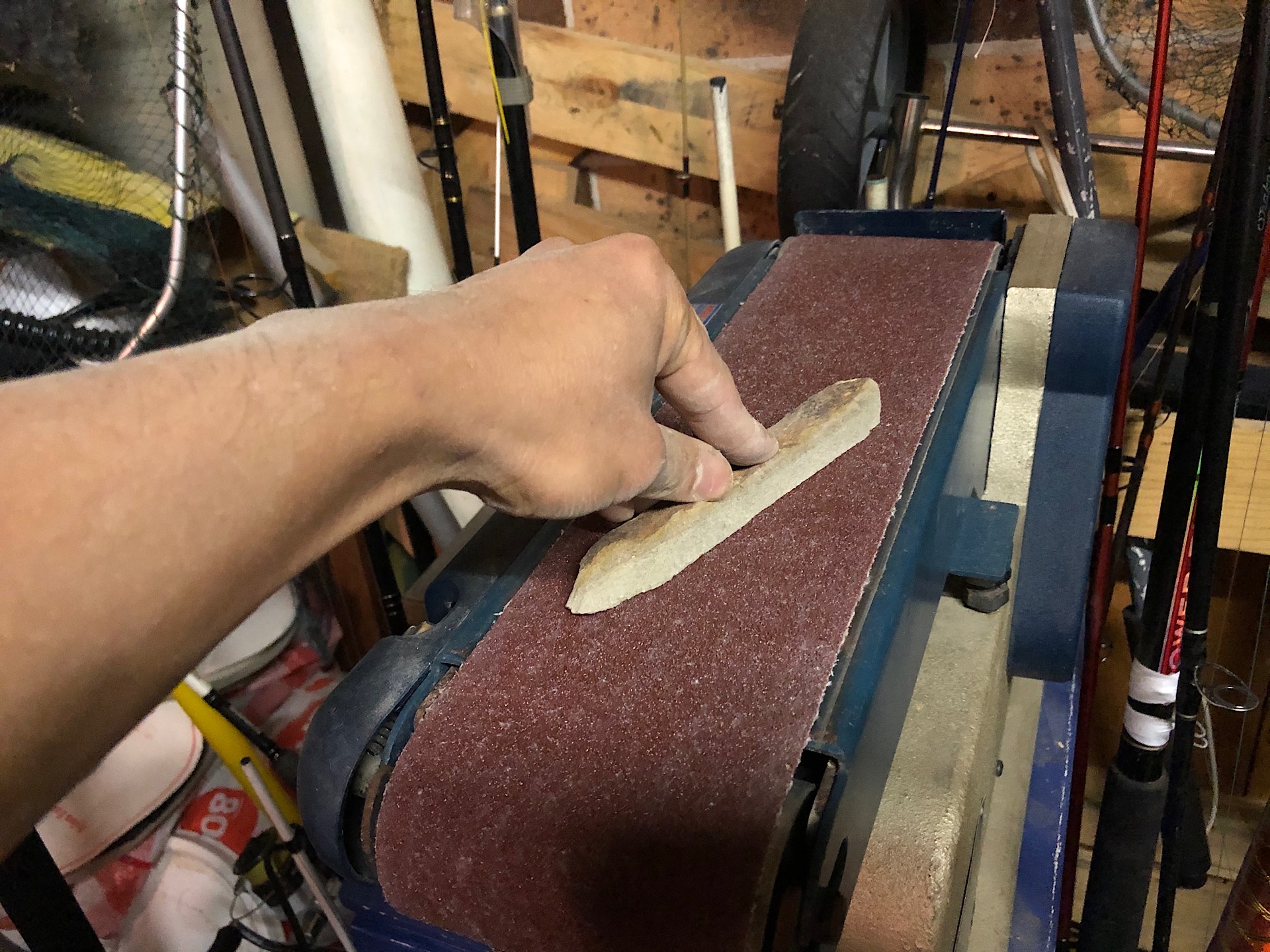 Sanding a sandstone