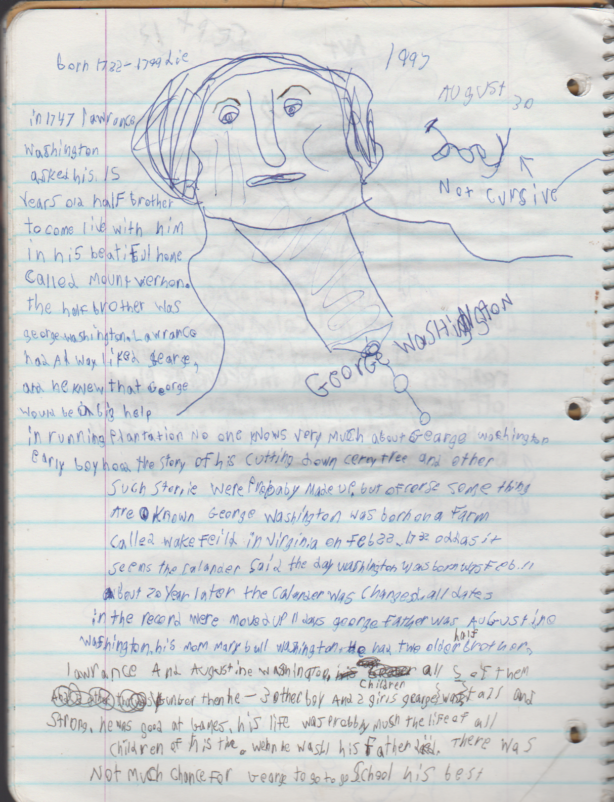 1996-08-18 - Saturday - 11 yr old Joey Arnold's School Book, dates through to 1998 apx, mostly 96, Writings, Drawings, Etc-019.png