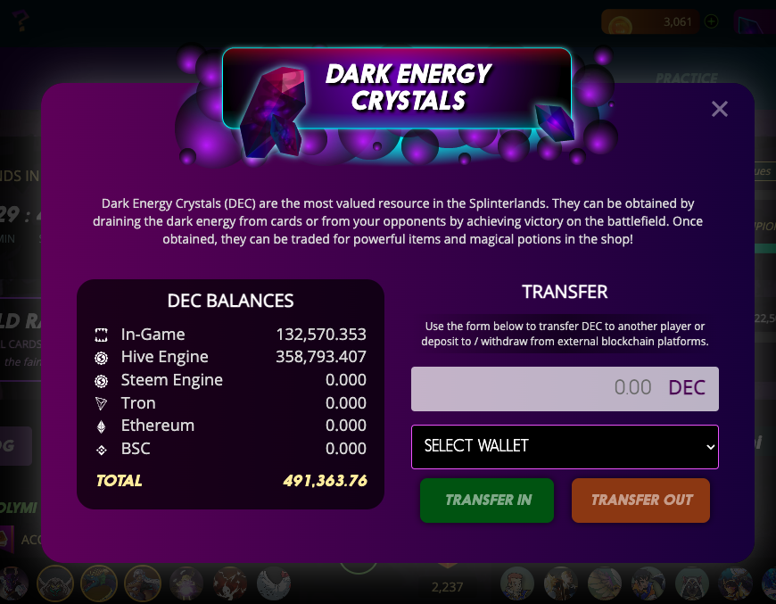 dark energy chrystals splinterlands