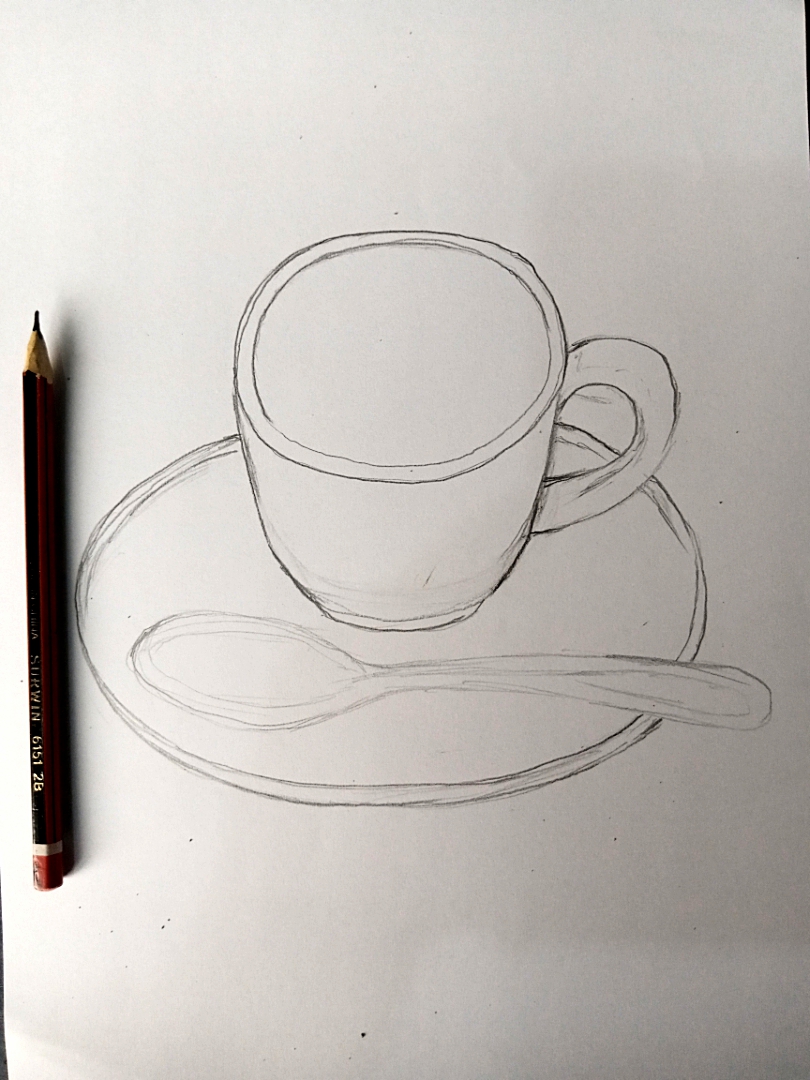 Easy Cup Plate Drawing || How to Draw Cup Plate Step By Step || Cup Plate  Drawing and Colour || - YouTube