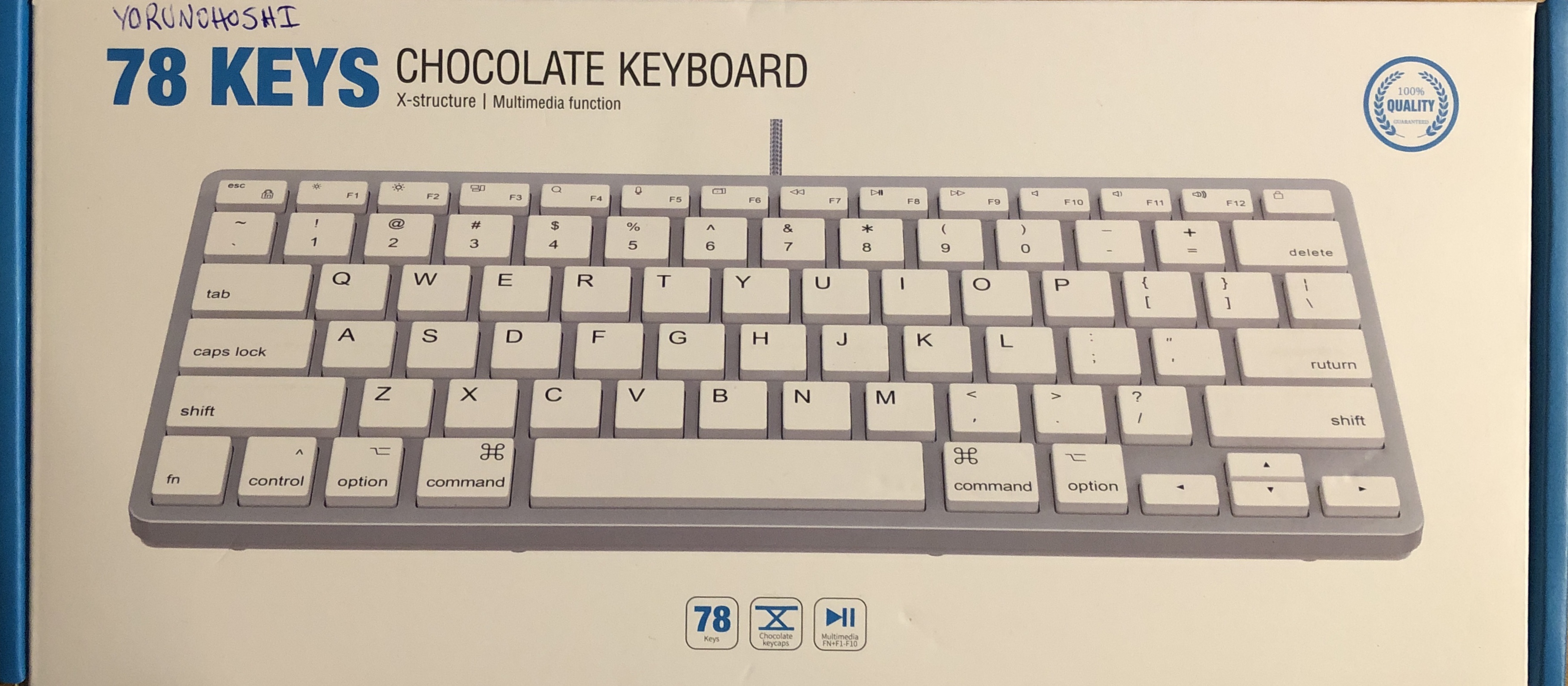Yorunohoshi 78 Chocolate 'Scissors' Keys Wired USB A&C Apple Keyboard.JPG