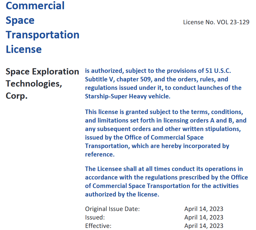 230415_starship_faa_launch license.png