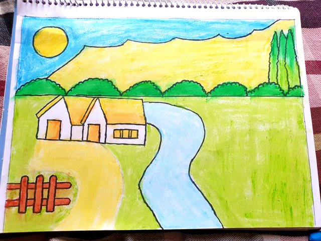 Early Morning Sun Rising Scenery Drawing Using Oil Pastel Step by Step  Tutorial || Sanjay m Arts || - YouTube