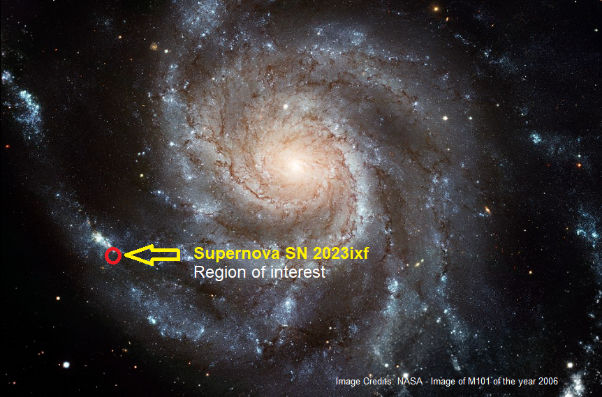SN2023ixf Supernova M101 pinwheel galaxy.png