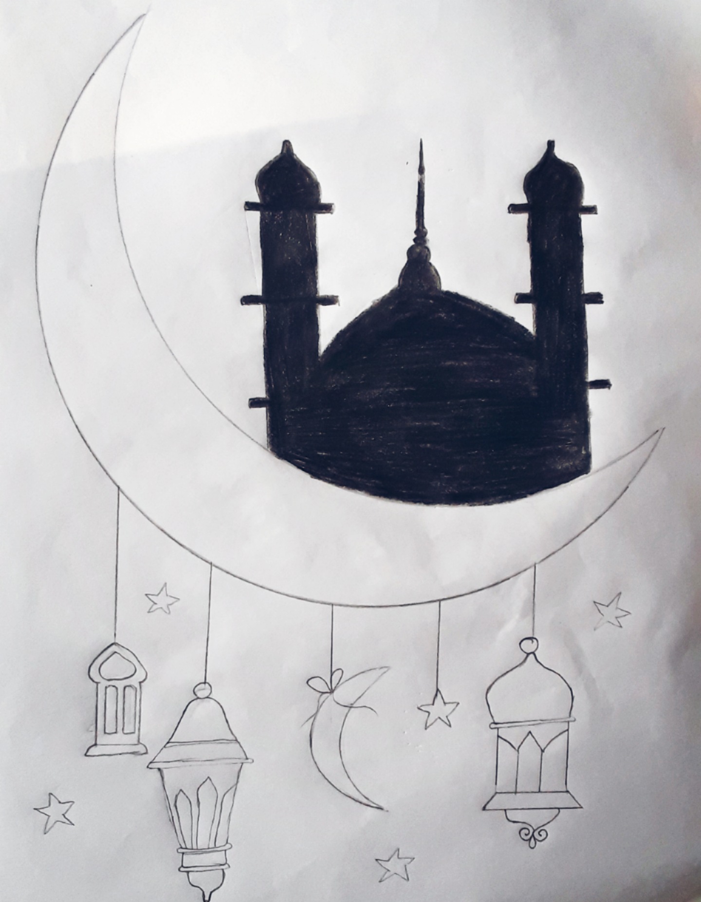 Eid Ul Fitr Drawing | How to Draw Eid Mubarak Festival | Festival Drawin...  | Eid images, Eid festival, Eid pics