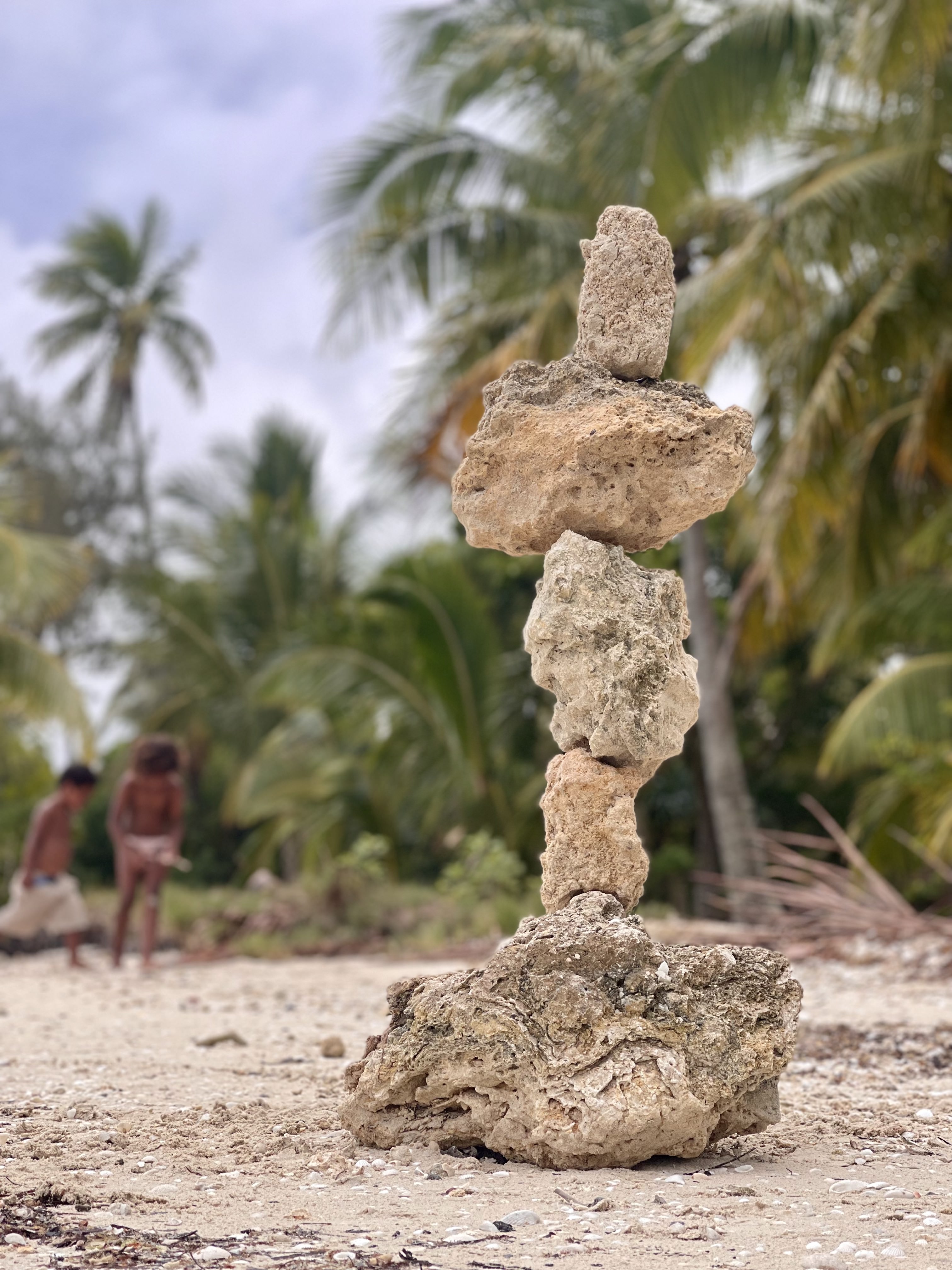Rock balancing on the Isle of Pines