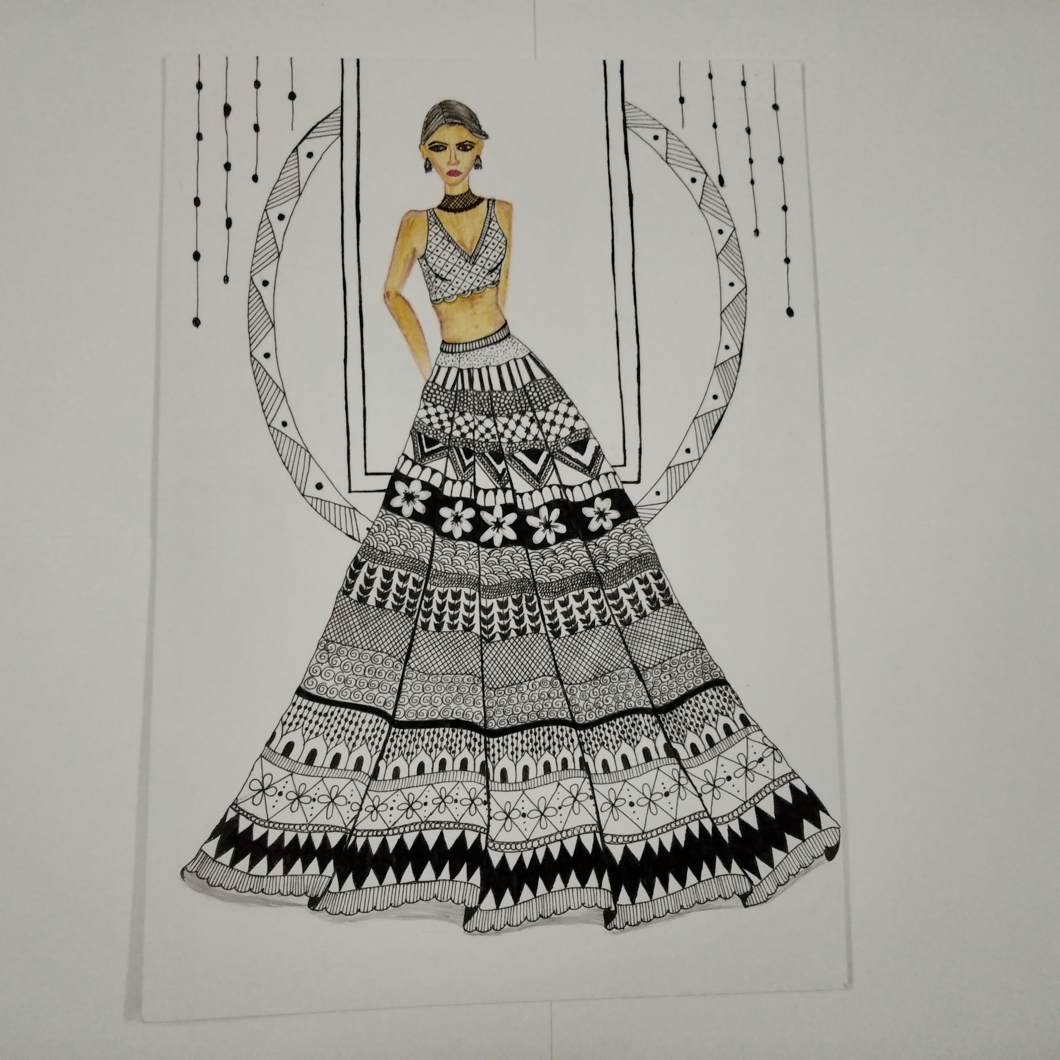 lehnga #dress #sketch #lehenga @salhah1805| Be Inspirational ❥|Mz. … |  Fashion illustration sketches dresses, Fashion illustration dresses,  Fashion design sketches