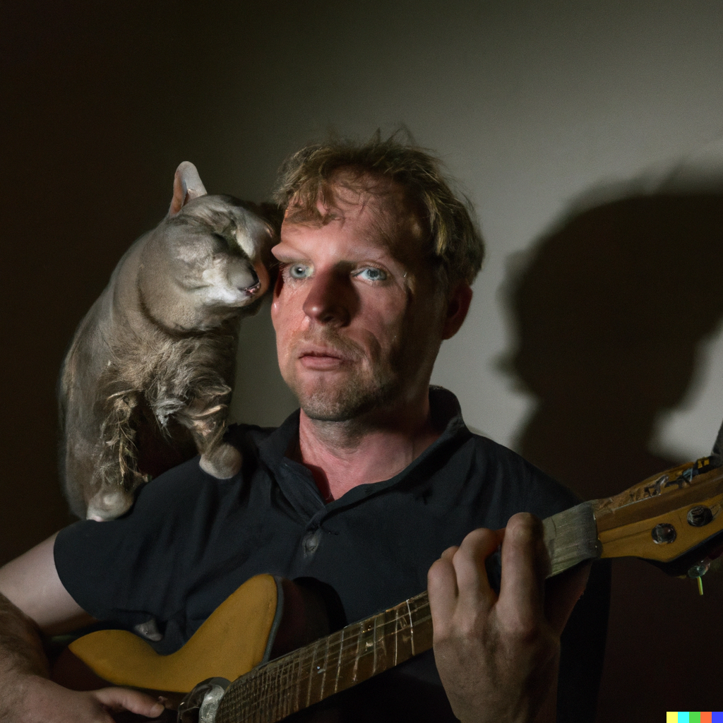 DALL·E 2022-07-29 21.16.23 - A realistic photo of a musician using a cat as a guitar.png
