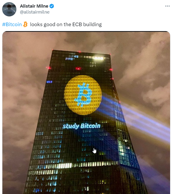 Bitcoin Logo Projecting On The European Central Bank Building Gives A Clear Message.png