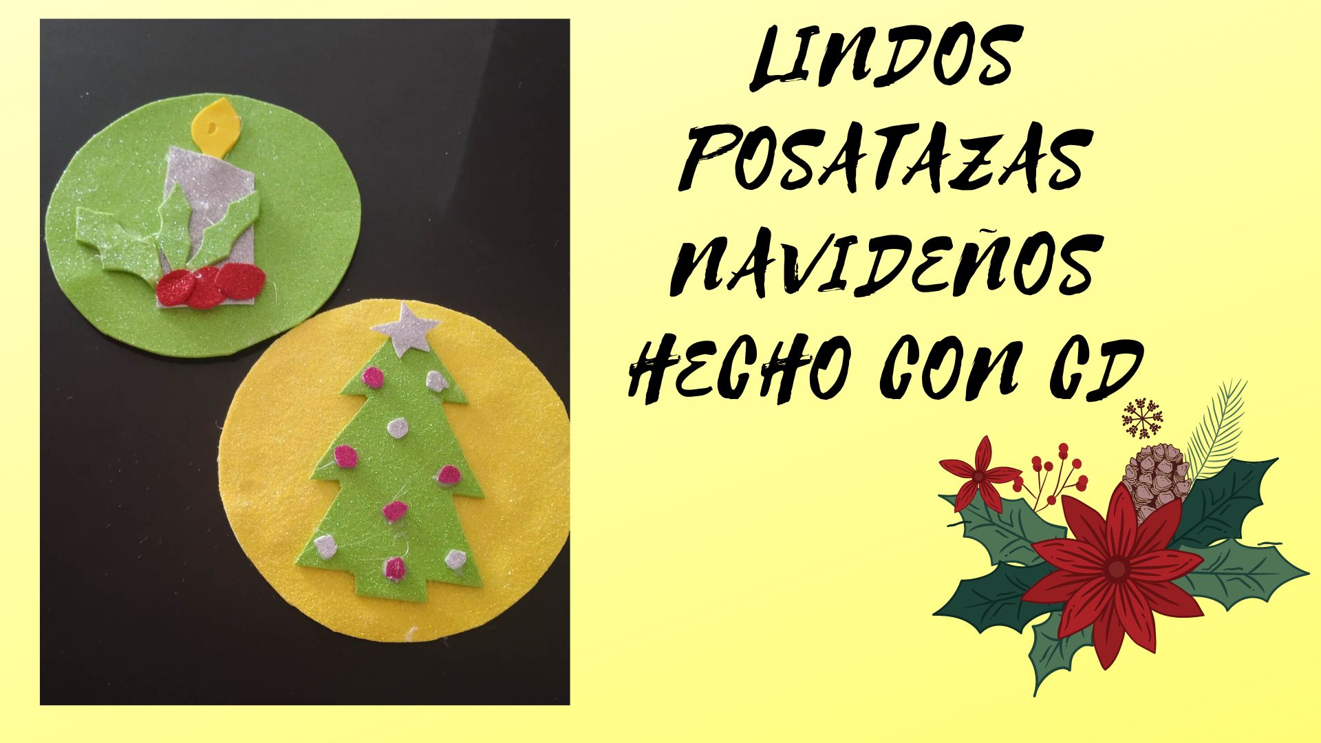 Lindos posatazas navideños hecho con cd.jpg