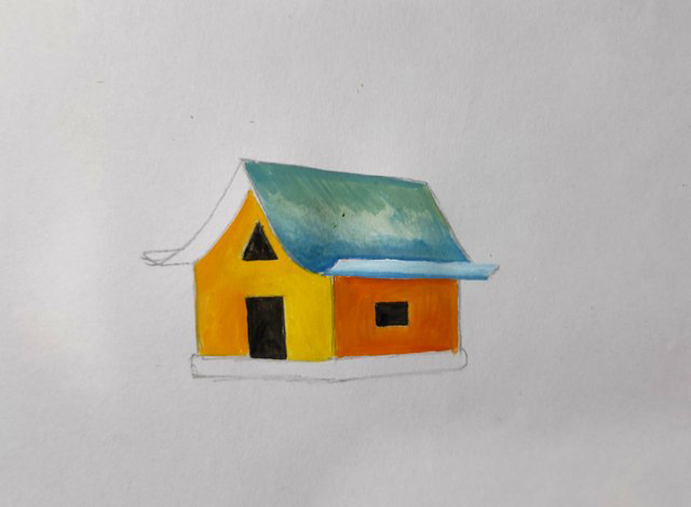 how to draw a village house | hut drawing - YouTube