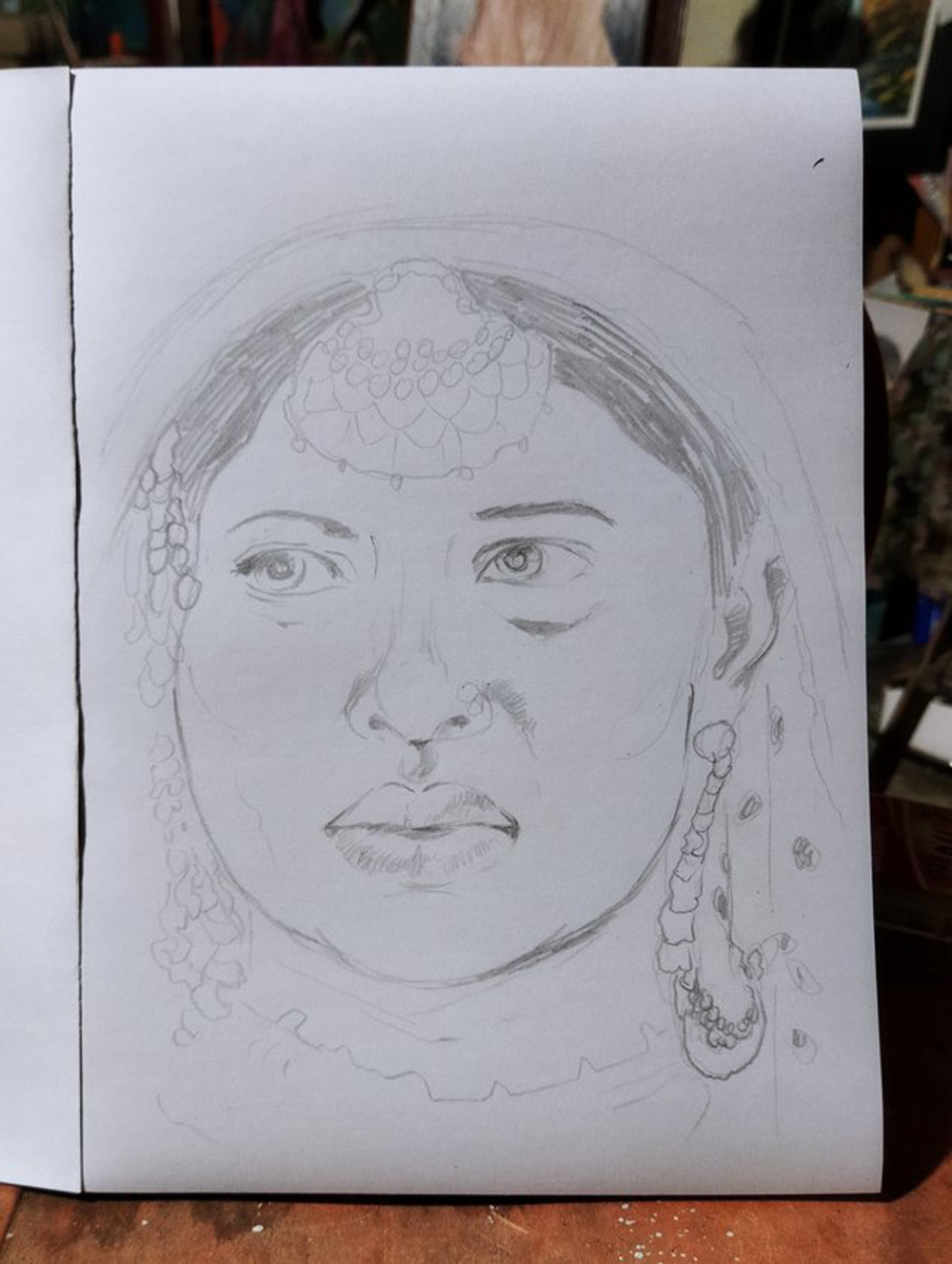 Live Sketch-women In Sari Drawing by Abdul Rahim N S - Pixels