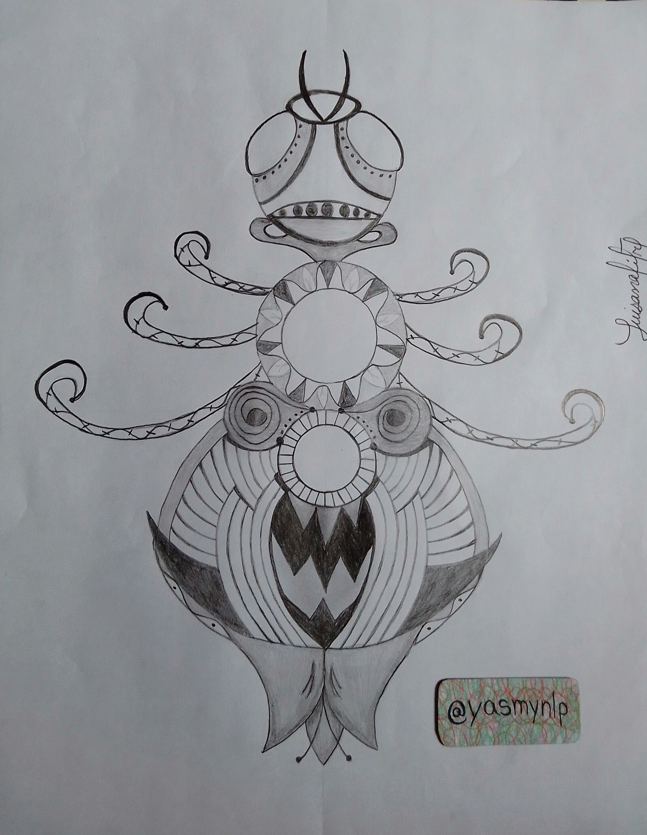 Yasmynlp-Pencil drawing. Animaltopia Series # 1 -Bee.JPG