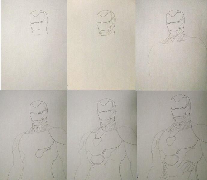 Dibujando a Iron man y su armadura de nanotecnología. Dibujo a lápiz — Hive