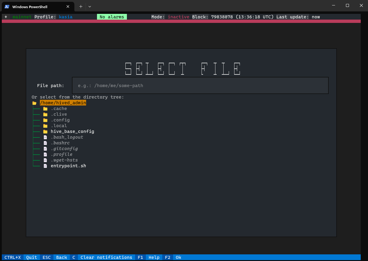 Selecting a file with transaction