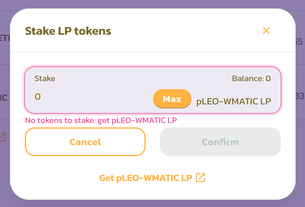 Add the max amount of tokens.