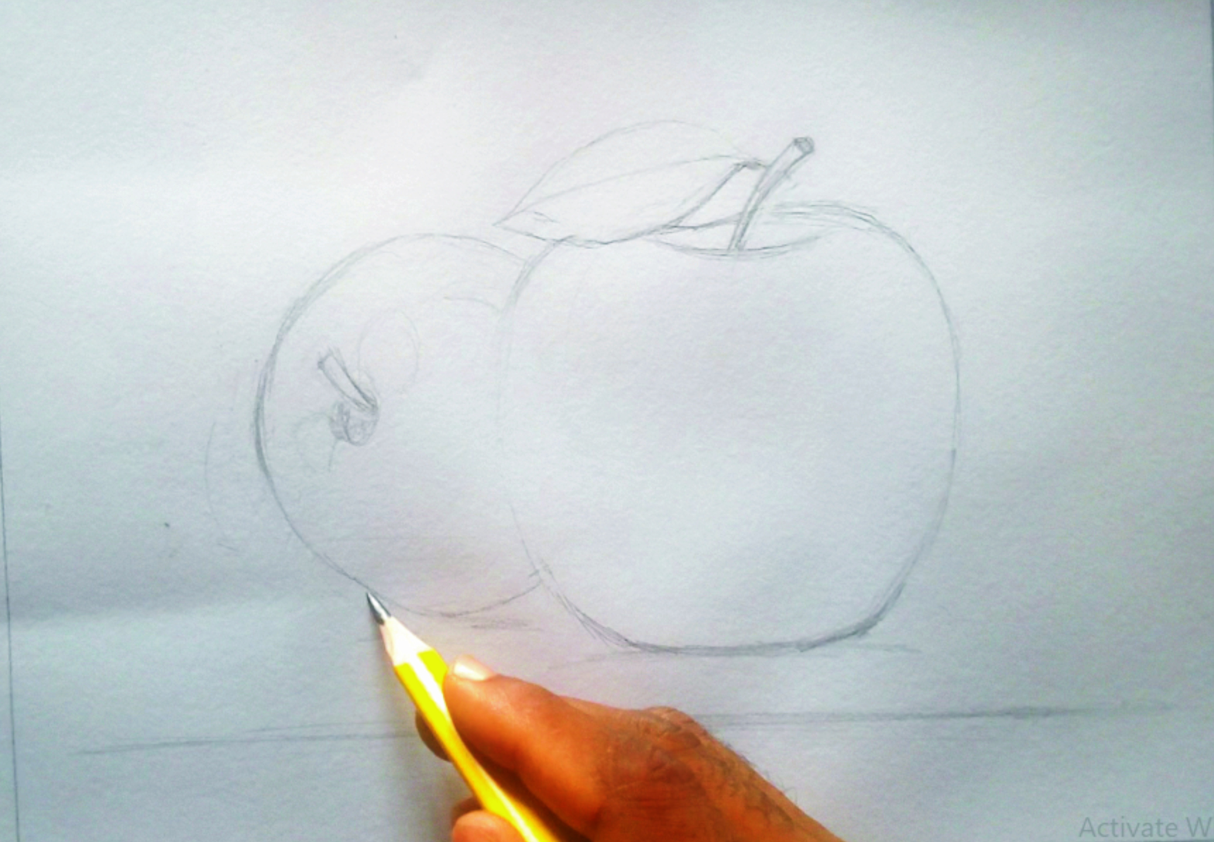 Cute 2d draw of a a sweet apple with loving expressions illustration  outline on Craiyon