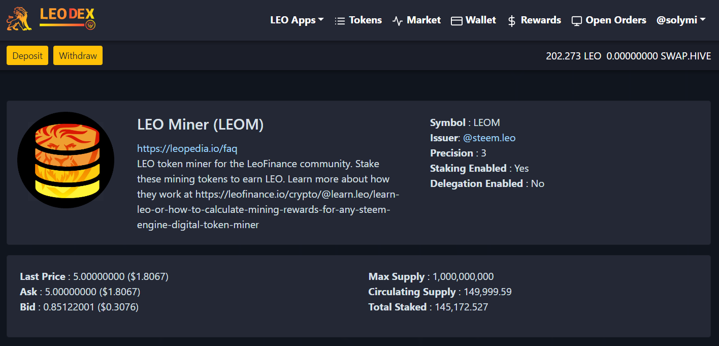 LEO miner token 