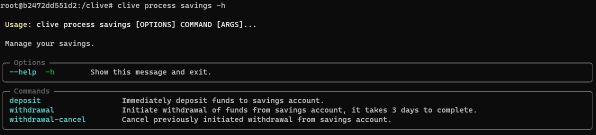 clive process savings