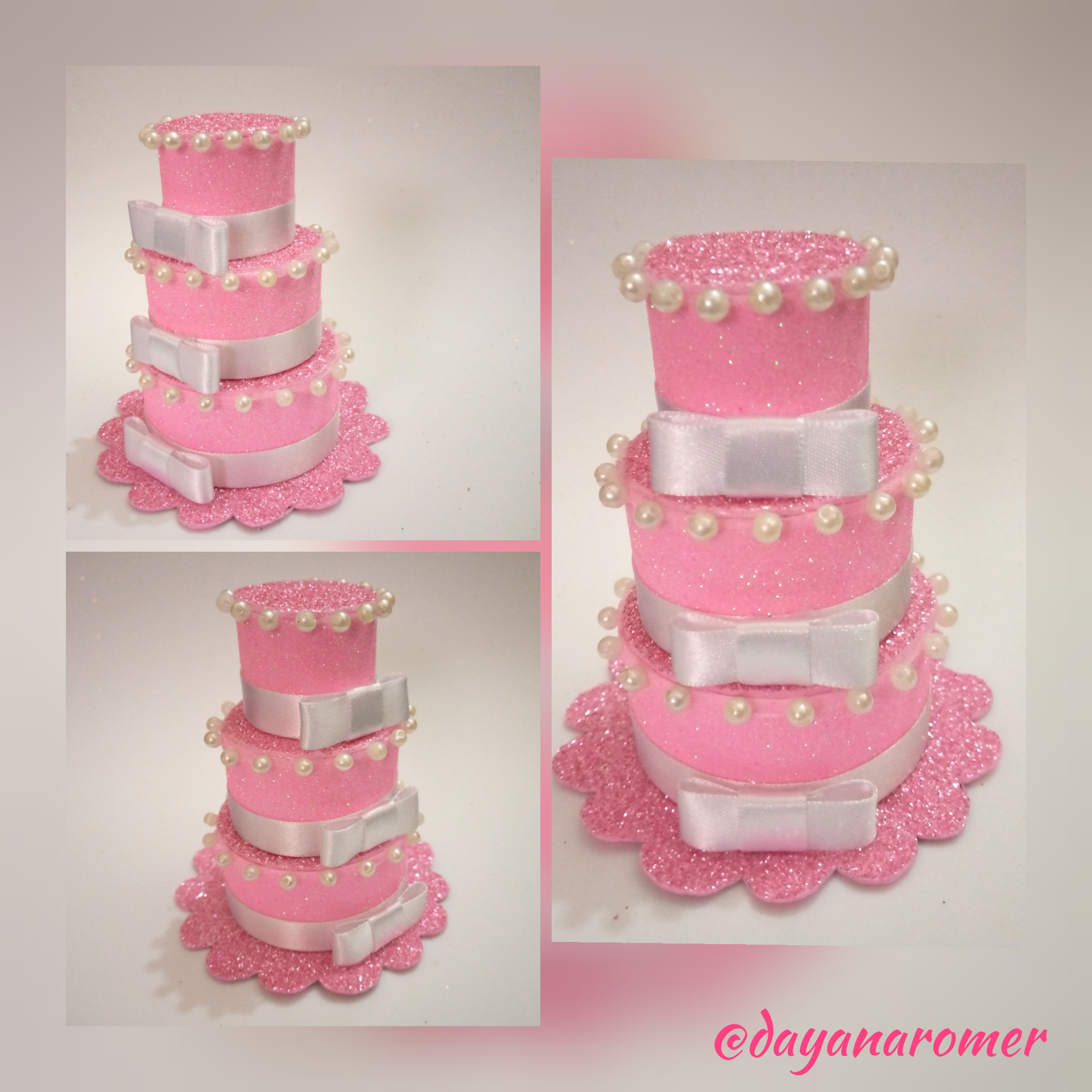 Esp/Eng] Hermoso mini pastel de cumpleaños hecho con foami / Beautiful mini  birthday cake made with foami. — Hive