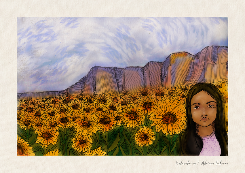 Amanda con girasoles.png