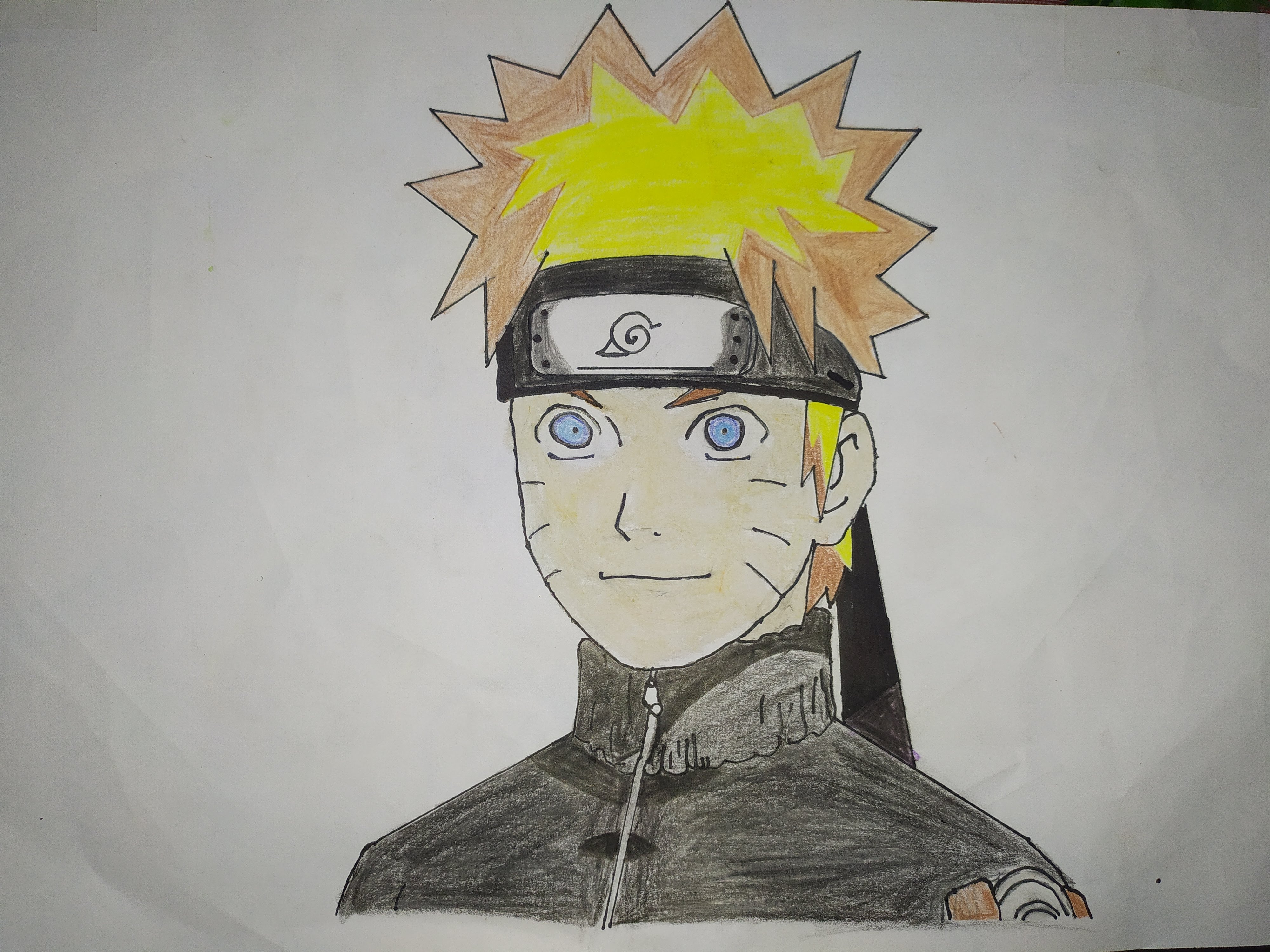I drew Naruto split 50/50 with prismascolors (left) and arteza pencils  (right) : r/Naruto