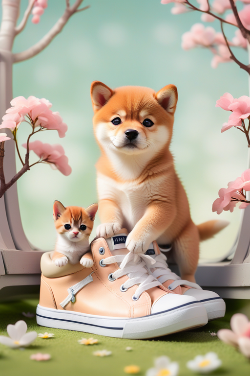 shiba-inu-an-adorable-kitten-sitting-with-a-cute-puppy-inside-of-a-high-top-sneaker-spring-backgro.png