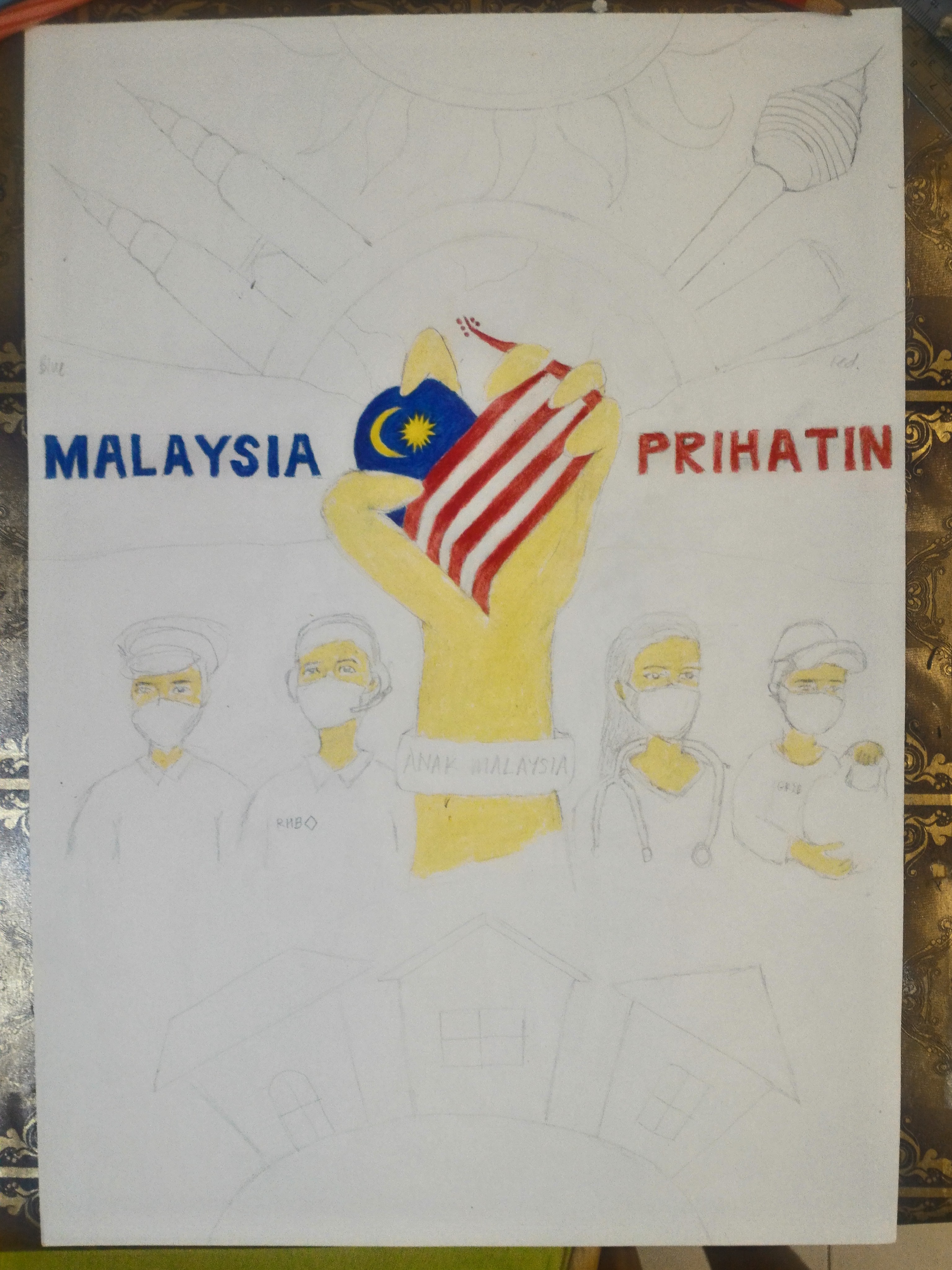 Malaysia prihatin poster drawing