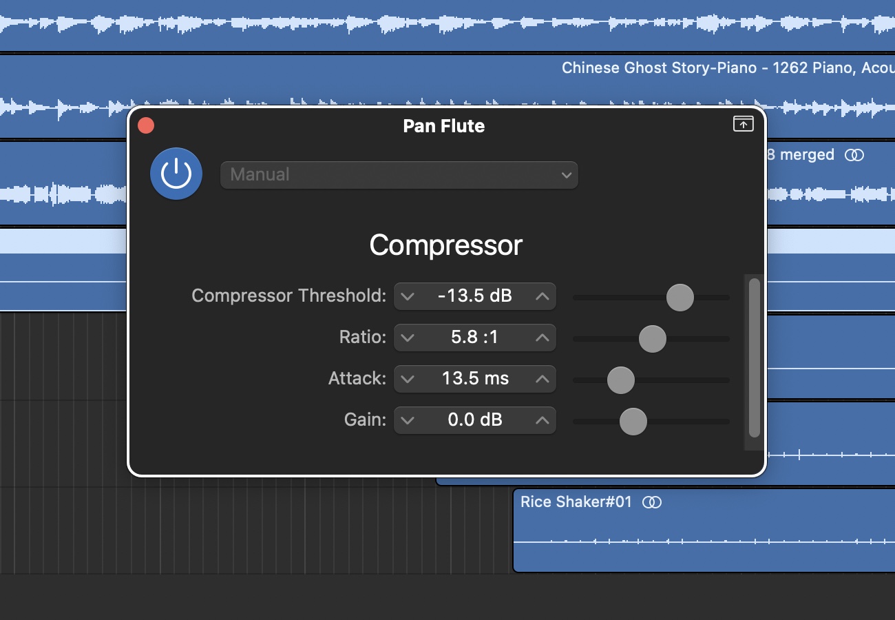 GarageBand stock compressor plugin