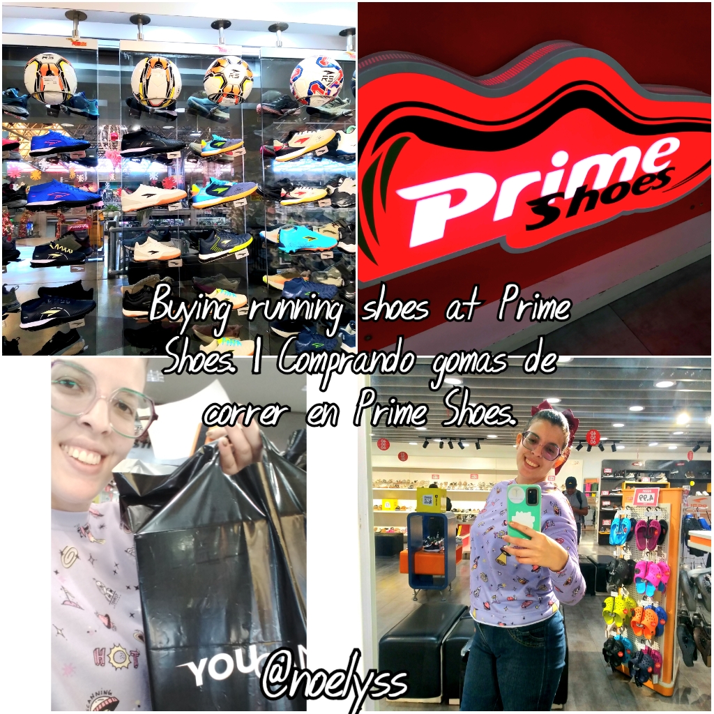 Buying running shoes at Prime Shoes. | Comprando gomas de correr en Prime Shoes.