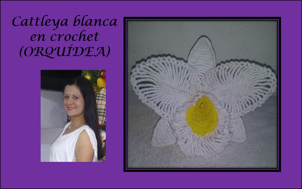 Cattleya blanca en crochet (ORQUÍDEA) — Hive