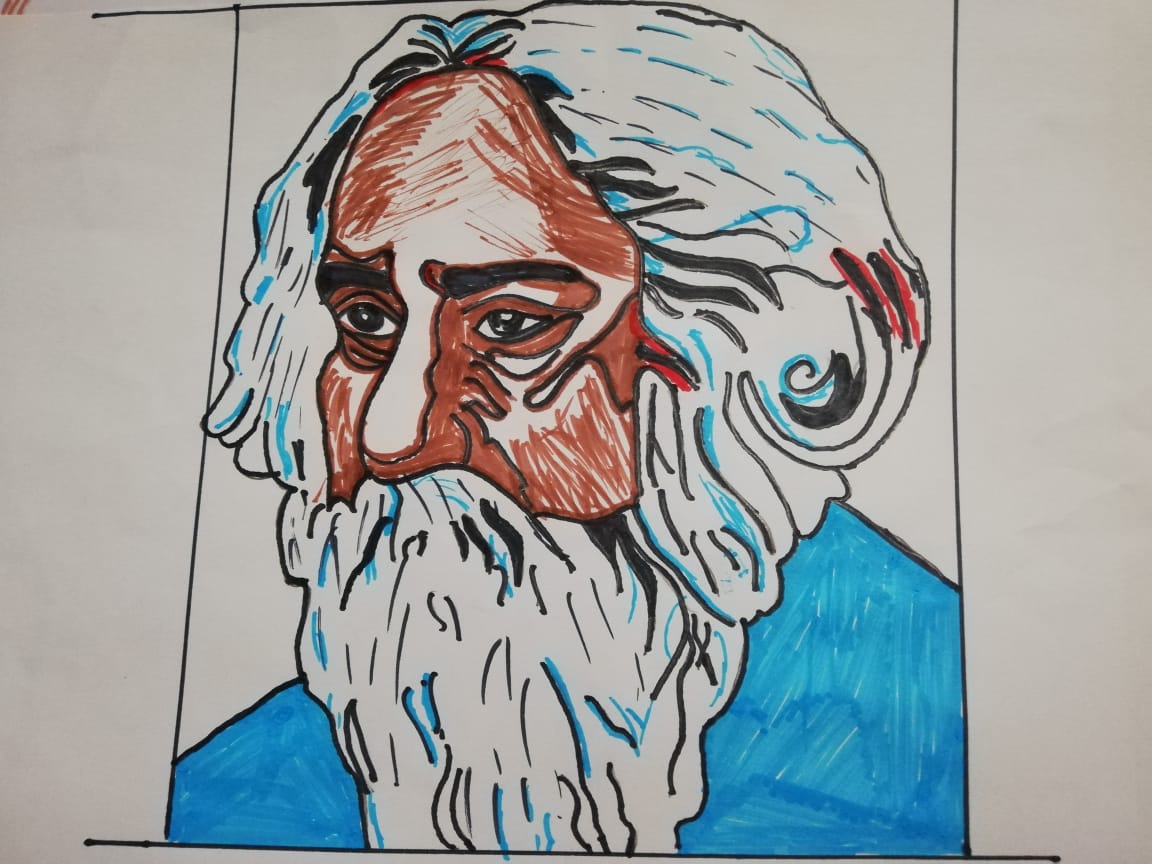 Rabindranath Tagore outline drawing easy 4 | How to draw Rabindranath Tagore  outline sketch easy way - YouTube