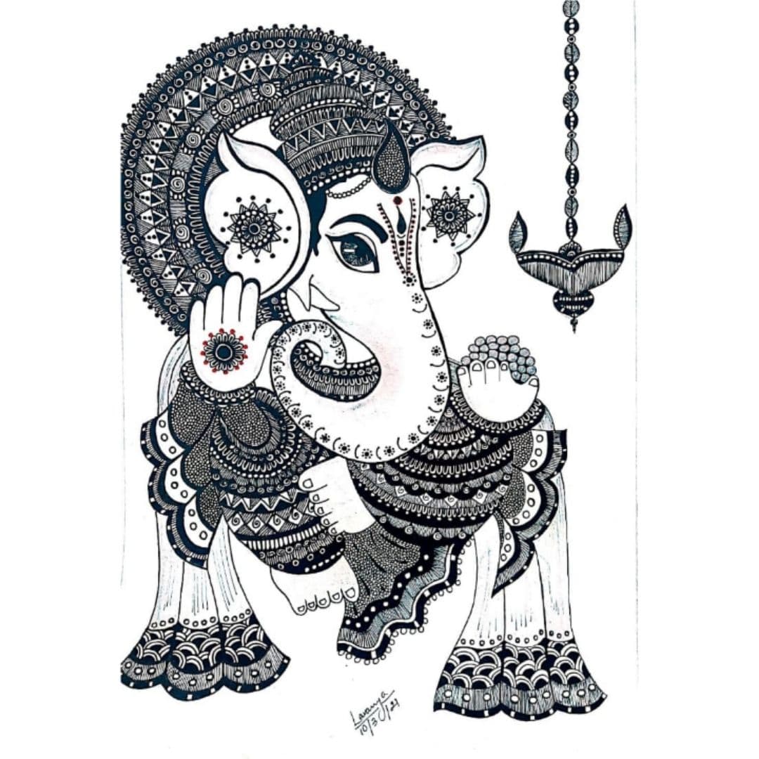 Lord Ganesha Mandala Art, Ganesh Art Paintings, Mandala Art, 47% OFF