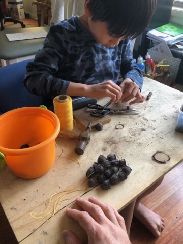 Making gumnuts shaker instrument