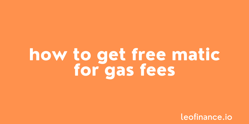 How to get free MATIC for gas fees using Hive.