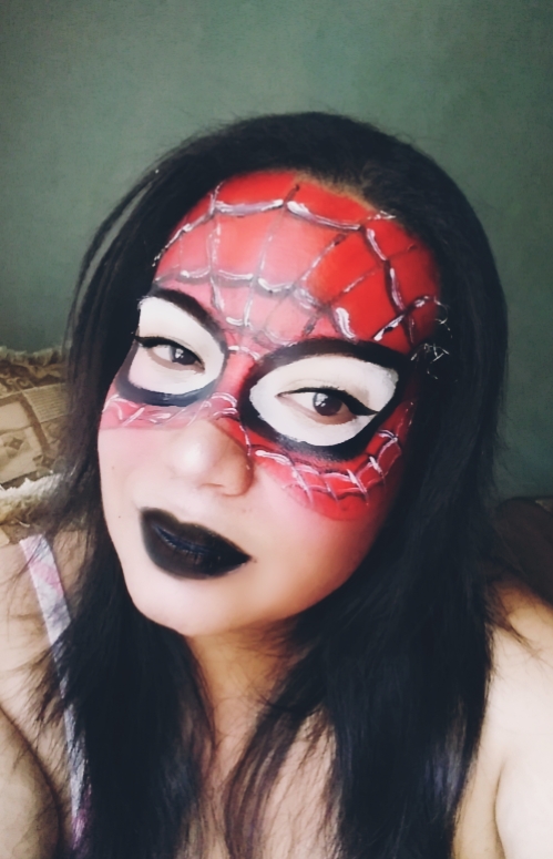 Spider Woman Artistic Makeup 🕸️🎭!!Maquillaje Artístico De La Mujer Araña🕸️🎭!!  By Danhyelita24 — Hive