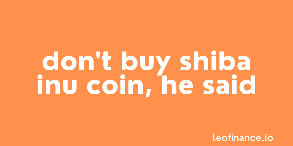 Don't buy Shiba Inu coin, he said.