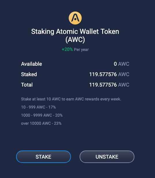 Staking with Atomic Wallet