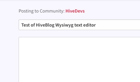 HiveBlog Wysiwyg editor